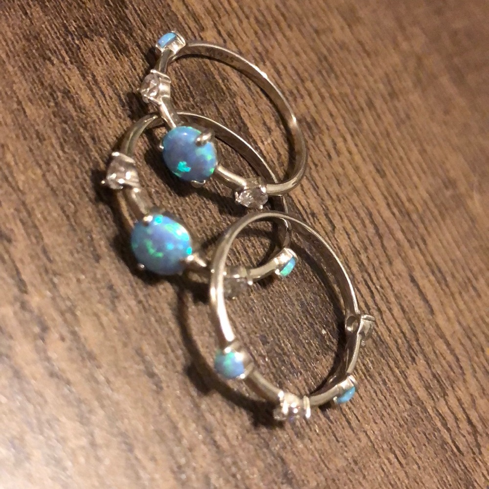 Stackable Opal Sterling Silver Rings - image 2